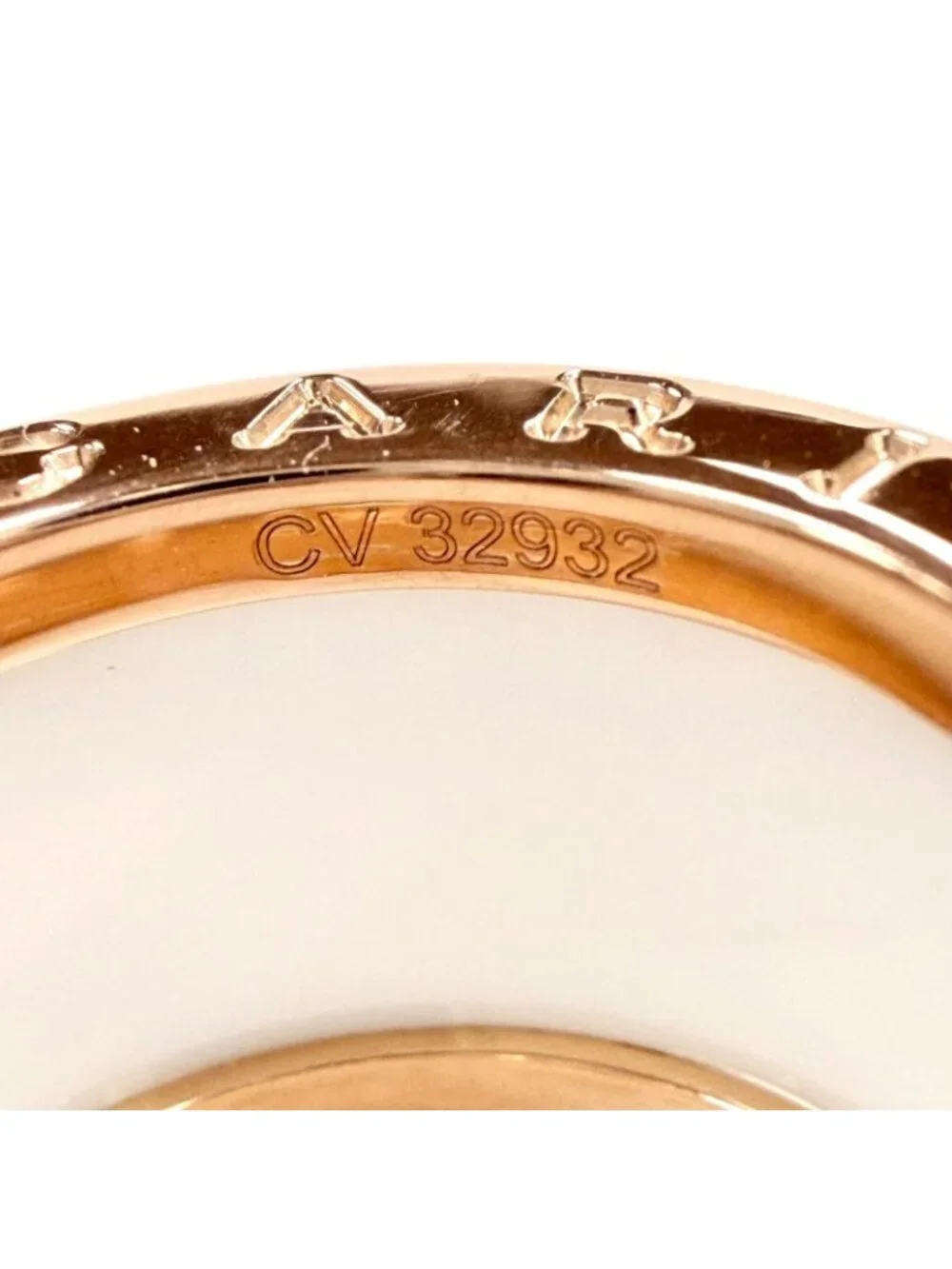 Bvlgari B.zero1 Ring 750 Ceramic Pink Gold White